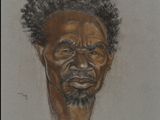 dessin représentant un homme noir barbu aux cheveux afro