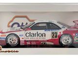 the box is white with a red and white car in it