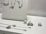 a display case with a bunch of jewelry on it