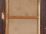 an image of a painting of a window with a brown frame