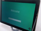 a computer screen with a welcome screen on it