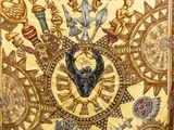 a picture of a decorative painting on the ceiling