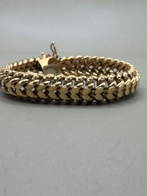 Bracelet en or jaune 750 millièmes mailles gourmettes guillo… - Photo 1