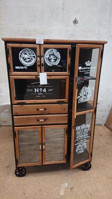 Vaisselier sur roulettes SABIL MAISON ET STYLES- 6 portes 2 …