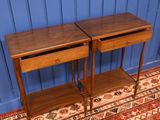 pair of mid century style walnut side tables