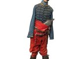figurine représentant un homme vêtu d'un uniforme militaire et tenant une épée