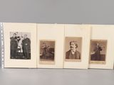 three old black and white photographs of men in suits and ties