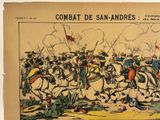 a drawing of a military scene with a man on a horse
