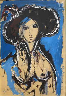 une image représentant un tableau d'une femme portant un chapeau