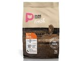 a bag of dog food sitting on top of a white surface