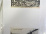 two pictures of people and animals in the picture