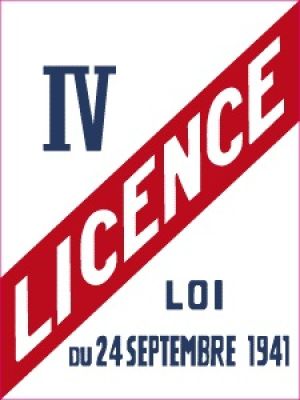 un panneau rouge et blanc sur lequel est inscrit le mot « licence »