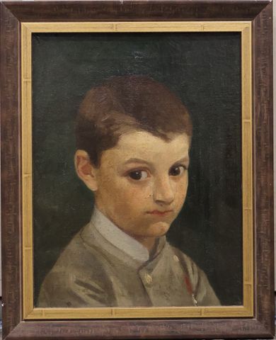 « Portrait d’enfant », huile sur toile non signée, fin 19ème débu...