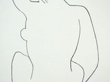 un dessin représentant une femme assise par terre