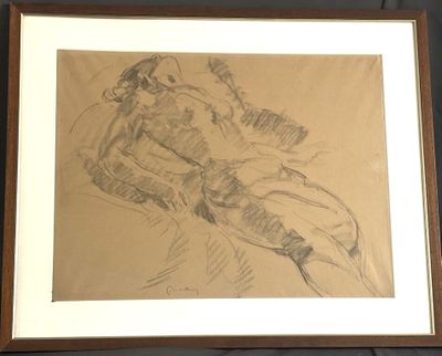 dessin représentant un homme à moto, dans un cadre en bois