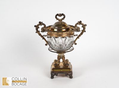 Grand confiturier en argent 1er titre (950°/°°) reposant sur… - Photo 1