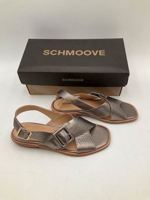 sandales en cuir métallisé « schmoove » à boucles