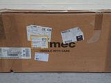 a cardboard box that has some stickers on it