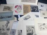 a lot of drawings that are on the table