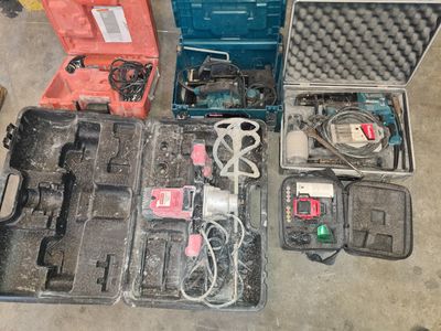 many tools in the case on the floor