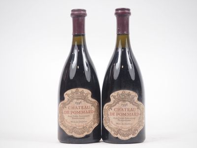 two bottles of wine sitting next to each other on a white surface