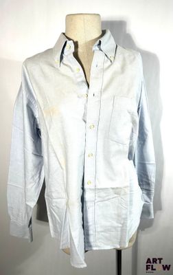 FRANCESCO ALTIERI - Chemise extra-fine en coton, uni bleu ci…