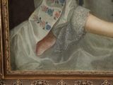 a painting of a woman in a white dress
