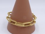 yellow gold plated bracelet with a twisted rope design