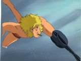 an image of a cartoon of a man swimming with a paddle