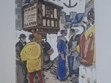 a picture of a painting of a group of people at a market