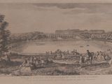une photo d'un dessin représentant une vue d'un parc