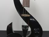 a guitar shaped like a letter s on a table