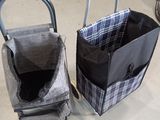 two bags that are next to each other on the floor