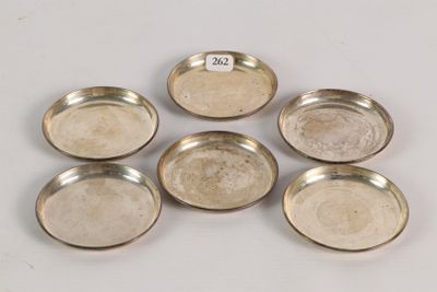 six silver plated trays on a white surface with a price tag