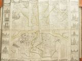 une vieille carte de la ville de Londres exposée dans un musée