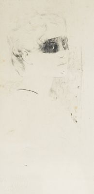 dessin représentant le visage d'une femme sur fond blanc