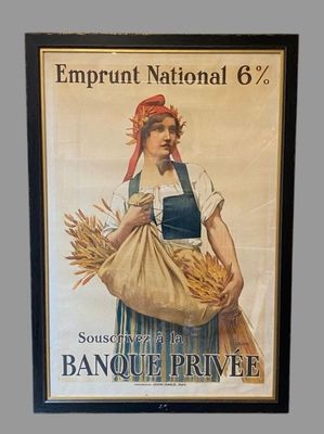 tableau représentant une femme tenant un épi de blé dans la main