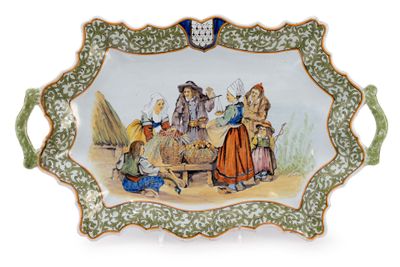 a picture of a tray with a picture of people on it