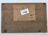 an old picture of a piece of paper with a sticker on it