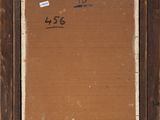 a painting of a brown frame with a number on it