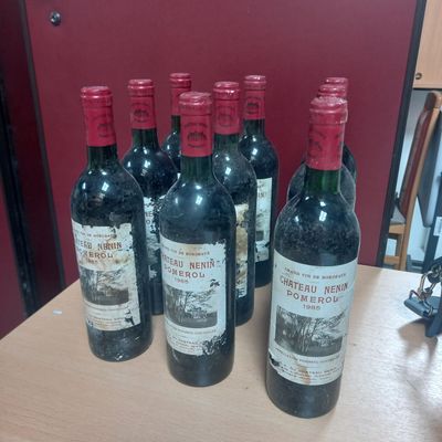 9 Bouteilles Chateau Nenin 1985 POMEROL ( niveau bon à très …