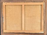 an image of a painting on a easel with a piece of wood