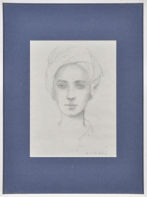 Luis ALVAREZ (1932-1997) : Portrait de femme au turban. - Photo 1