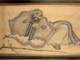 une image représentant le dessin d'un homme allongé par terre