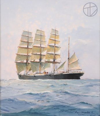an oil painting of a tall ship sailing in the ocean
