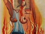 an image of a painting of a woman holding a knife in her hand