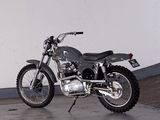 a motorcycle that is parked in a garage