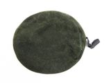 a green round bag with a zipper on it