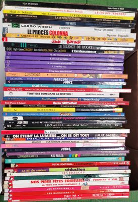 Carton de 50 bandes dessinées diverses