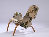 an image of a chair with a butterfly pattern on it